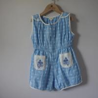 Sun Suit Vintage Blue Plaid