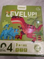 全新3合1 Level4 恐龍認知拼圖