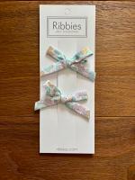小碎花蝴蝶結髮夾雙入組