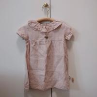 亞麻荷葉領刺繡小羊洋裝