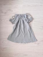 淡藍色精緻手工刺繡洋裝
