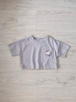 Rumi Hand Embroidered Tee - Lilac-Grey