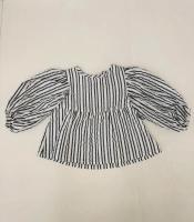 直紋澎袖上衣