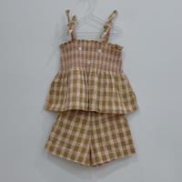 Short Pant Caramel honeycomb check
