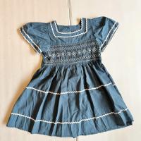 Penelope Smocked dress in Pier Blue