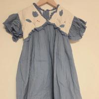 Popelin Embroidered Flower Yoke Dress