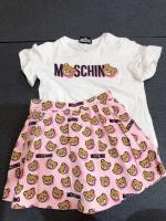女童小熊圖案短袖上衣及裙子套裝