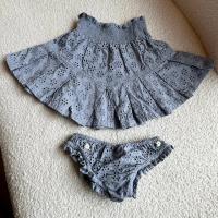 Pleated Skirt + Panty Set - Blue Broderie Aglaise