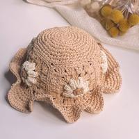 お花モチーフ🌼麦わら帽子(42-44cm)
