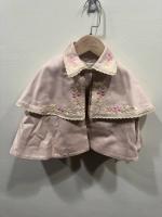 粉色花朵刺繡斗篷外套