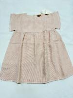 ROBE COUSINE-RAYURES ORANGES