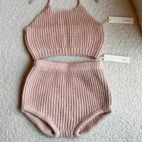 SS26 grain waffle bikini-pale pink