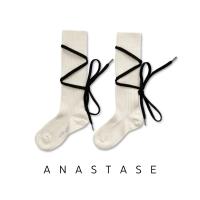 Anastasie - Lace-up Ribbed Knee Socks - Lamb