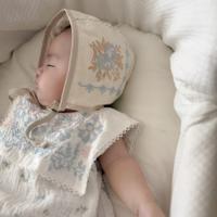 Petite bonnet -ciel beige刺繡帽
