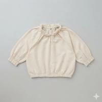 白色棉麻長袖上衣