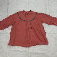 Marsala bambula blouse 瑪薩紅與橄欖蕾絲襯衫背扣上衣