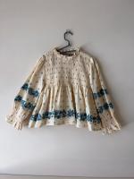 Mia top-MEADOW CALICO CASHEW