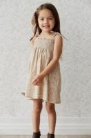 Organic Cotton Eveleigh Dress in Chloe Floral Egret 碎花胸前抽褶細肩帶洋裝