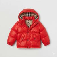 亮面紅色連帽保暖羽絨外套