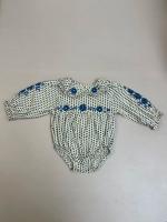 長袖碎花刺繡包屁衣