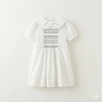 Bonjour - Handsmock dress Natural check voile