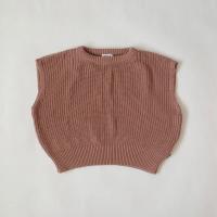 橘棕色針織背心