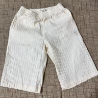 葉紋七分寬褲Summer Leaf Pants-象牙白