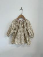 Peasant Tunic in Checker Rose Print / Zinnia