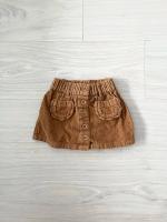 BROWN VELVET SHORT SKIRT