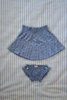 Pleated Skirt with Panty - Blue English Embroidery