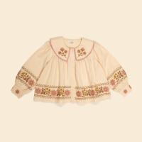 CARLOTTA EMBROIDERED BLOUSE - CASHEW