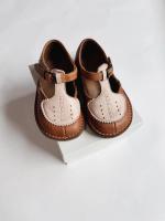 Laura Two Tone Perforated Sandals in Cuoio Brown / Soft Pink