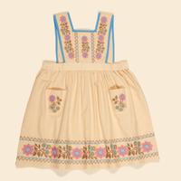 AW25 Apolina 復古刺繡圍裙洋裝Ursina Embroidered Pinafore - Cashew
