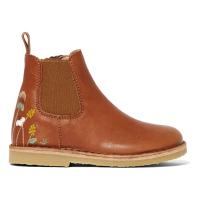 Embroidered Boots - Cognac
