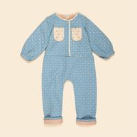 Marissa Jumpsuit - Quilt Calico Blue Pebble