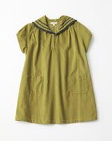 LAILA GIRL'S COTTON CORDUROY DRESS - LIME
