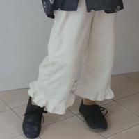 Frill sabrina pants - milk corduroy