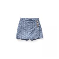 OLIVE SKORT, EMBROIDERED DENIM
