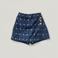 OLIVE SKORT - EMBROIDERED DENIM