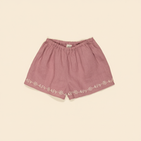 Emer Embroidered Shorts - Mauve