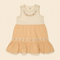 CLARITA DRESS - CREAM/PEACH YOGHURT