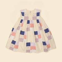 Valentina Patchwork Button-up Dress in Multi Prints