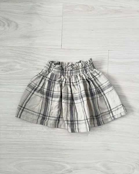 Cottage Plaid Midi Linen Skirt image 1 of 0