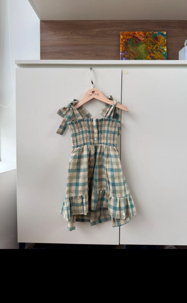 苔蘚瑪瑙格紋綁帶洋裝 image 1 of 0