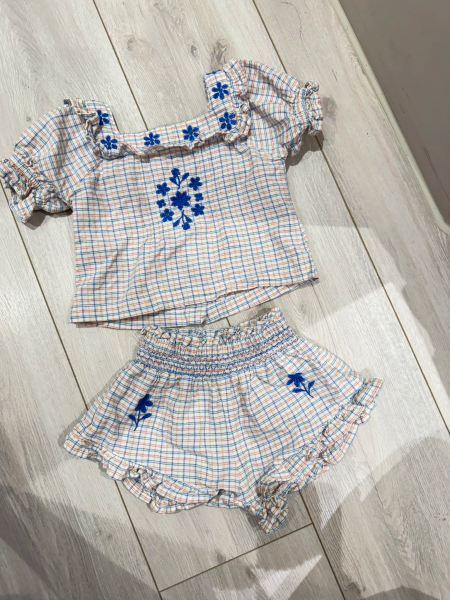 格紋刺繡套裝 image 1 of 0