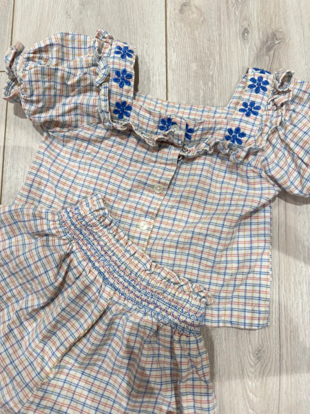 格紋刺繡套裝 image 1 of 0