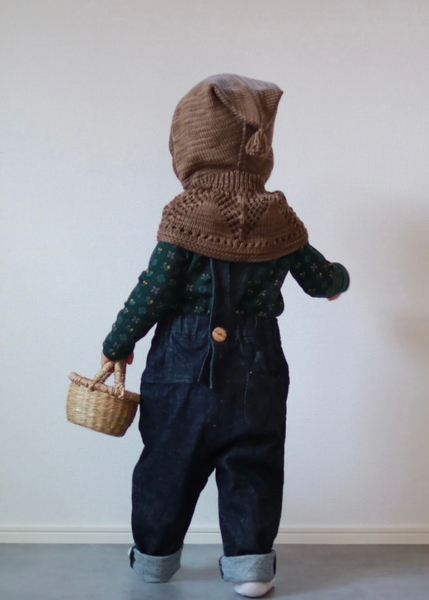 全新lace yoke balaclava . cocoa / iver and isla image 1 of 0