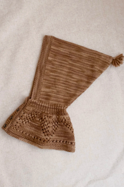 全新lace yoke balaclava . cocoa / iver and isla image 1 of 0