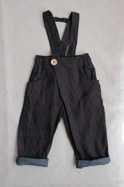 炭黑色吊帶褲 image 1 of 0