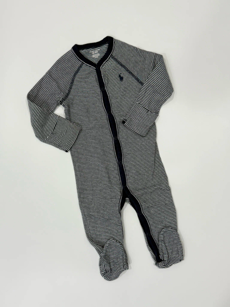 Striped Cotton Footed Coverall image 1 of 0